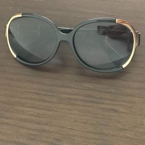 Fendi Black Gold Sunglasses with Side Logo